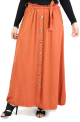Jupe longue boutonnee avec poches et ceinture (Plusieurs couleurs disponibles)