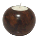 Bougeoir artisanal marocain de form spherique en bois de thuya